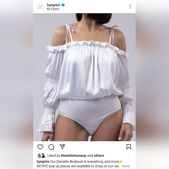 White bodysuit blouse - Picture 2 of 3